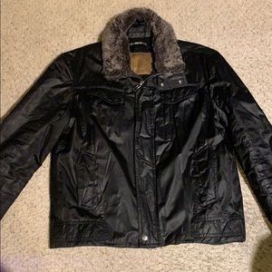 Zara Man bomber Coat with fux collar